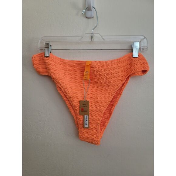 NWT SKIMS Crochet Swim Orange Bikini Bottom 4X Recycled Material Sold Out - Picture 2 of 5